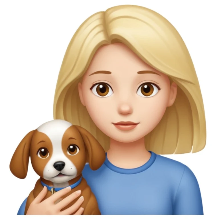 girl and her pet dog emoji