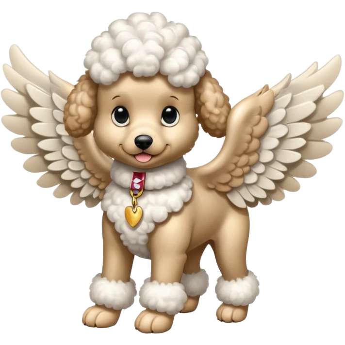 Perro french poodle con alas emoji