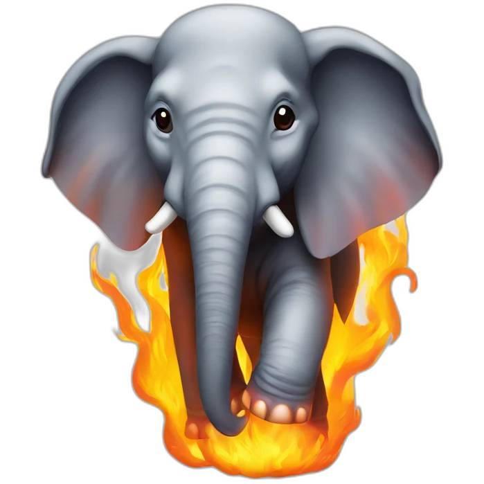 php elephant programming language logo on fire emoji