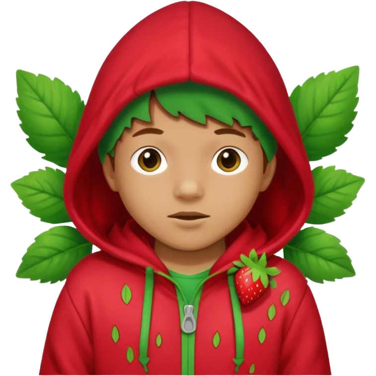 Kids in Fruit Clothes 
A kid wearing a strawberry hoodie with green leaf hood.


































 emoji