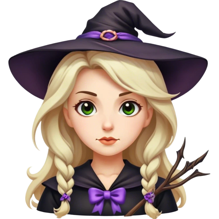 A witch with a bow in her hair emoji