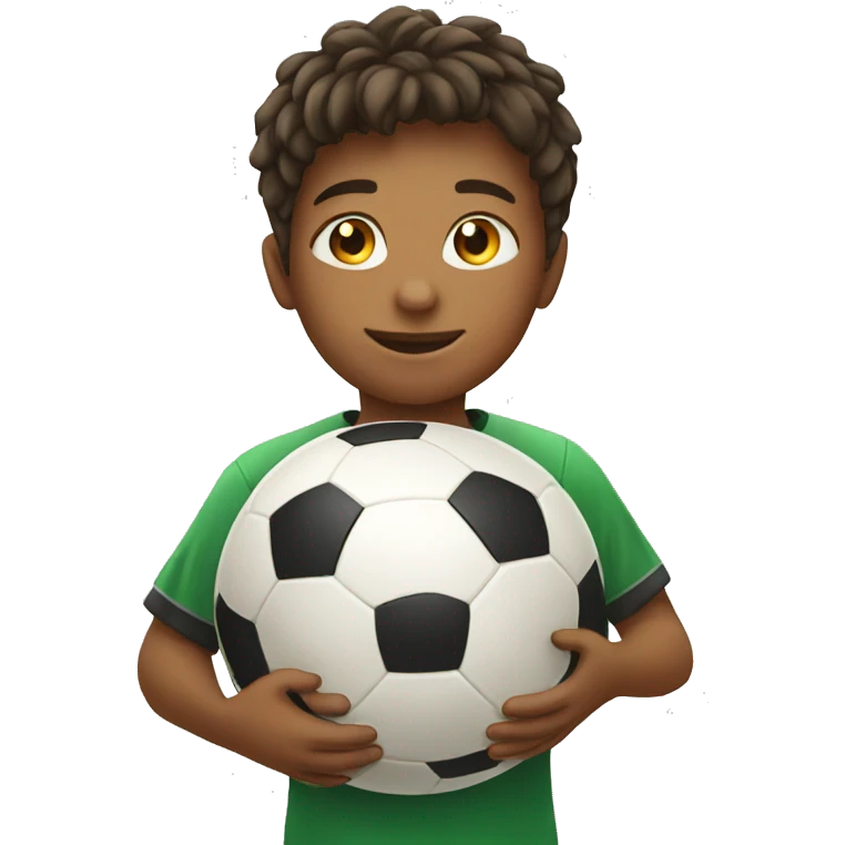 kid with a soccer ball emoji