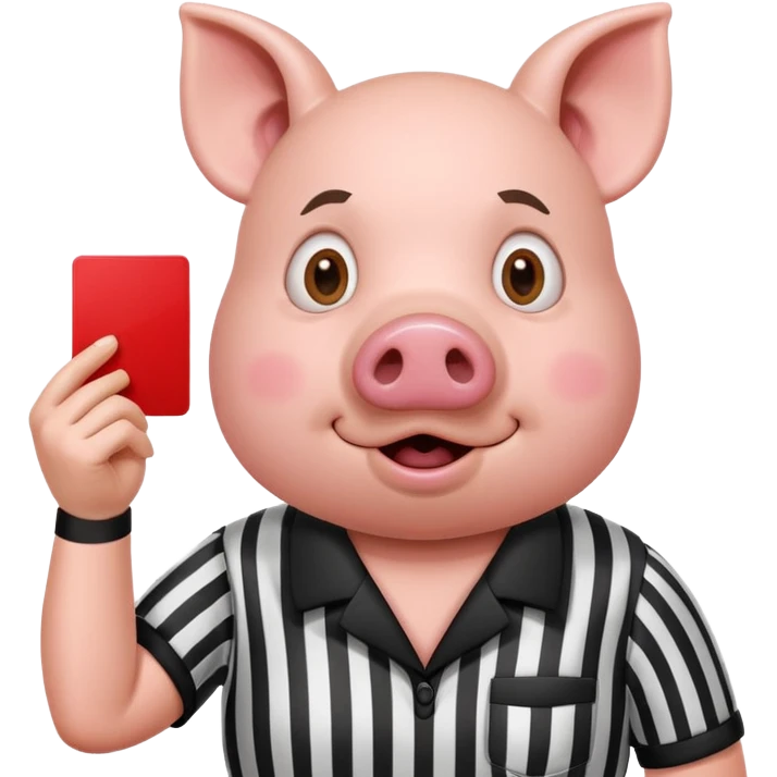 pig referee showing red card emoji