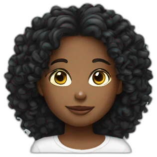 Girl curly haïr black emoji