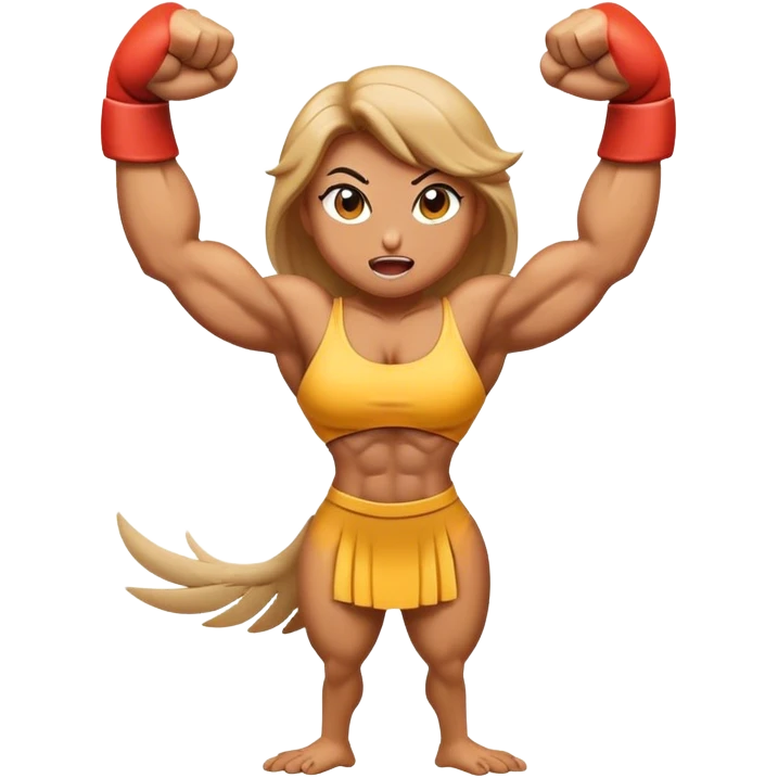 a female bird flexing big muscles emoji