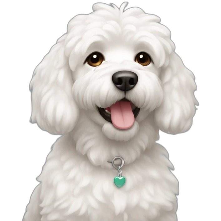 CANICHE WHITE cute emoji