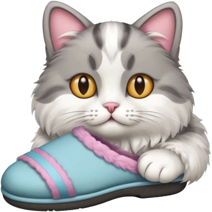 Cat with slipper in hand emoji