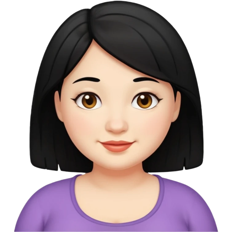 약간 통통한 여자 검은머리 emoji