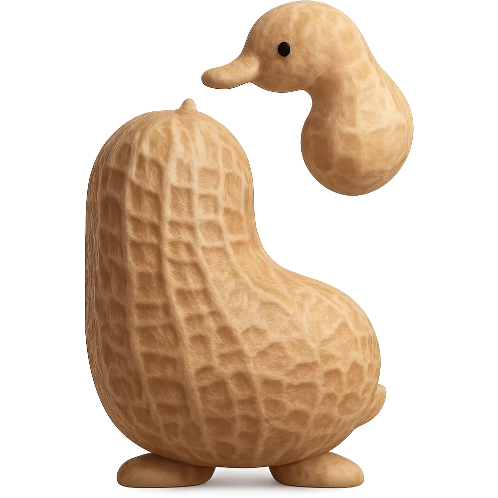 Add a realistic peanut shell texture to the 3D peanut character, keep it cute and with no facial expression, maintain transparent background. The style is 3D emoji style with a realistic peanut shell texture, cute and expressionless. emoji