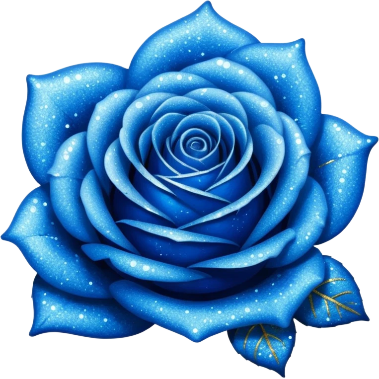 Blue glittered rose emoji