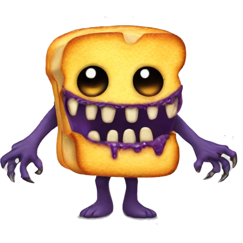 Monster with grilled cheese monster emoji