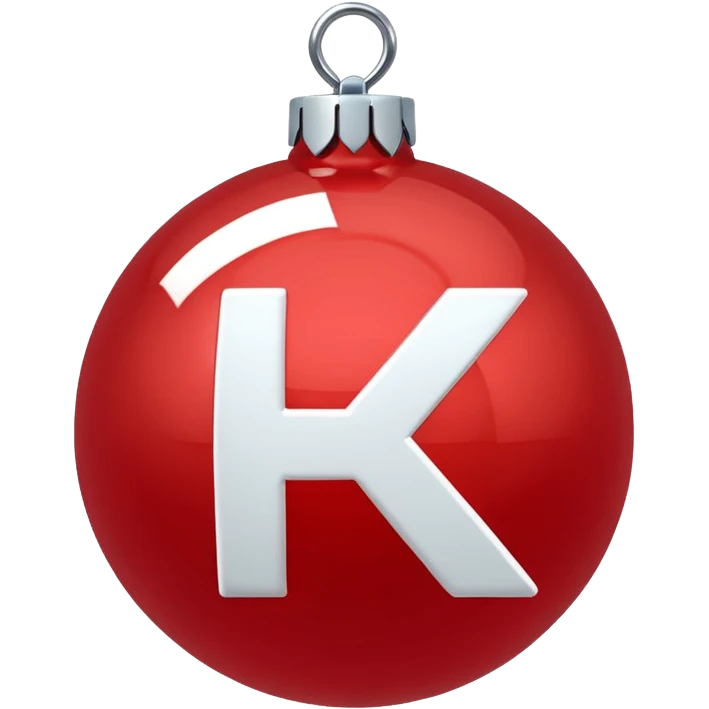 red Christmas ball with white "S" logo emoji