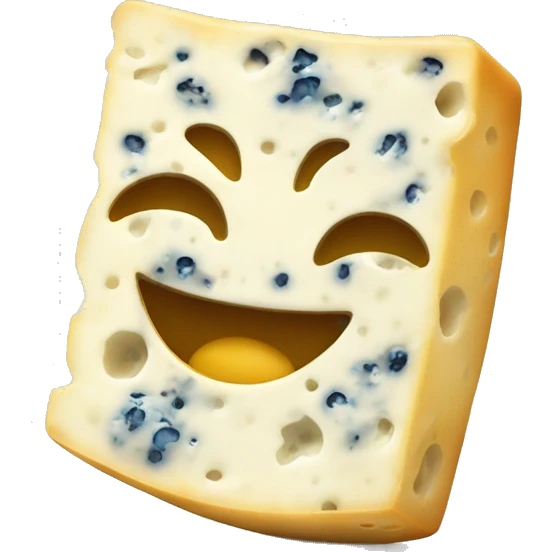 Roquefort cheese with a big laugh emoji
