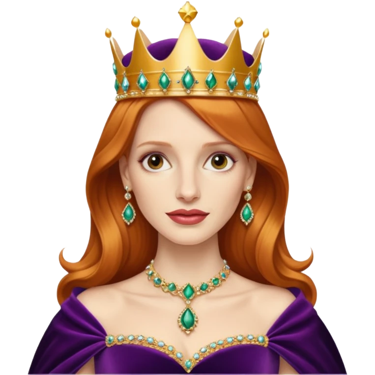 Jessica Chastain, as a queen emoji