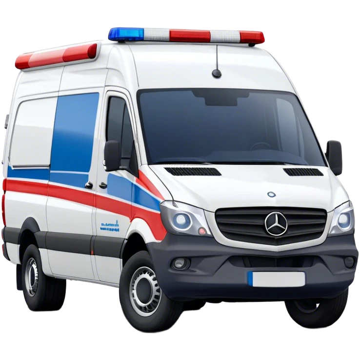 Ambulance - Mercedes-Benz Sprinter (Model Year: 2018) (Iconic Colour: White with red and blue markings) emoji