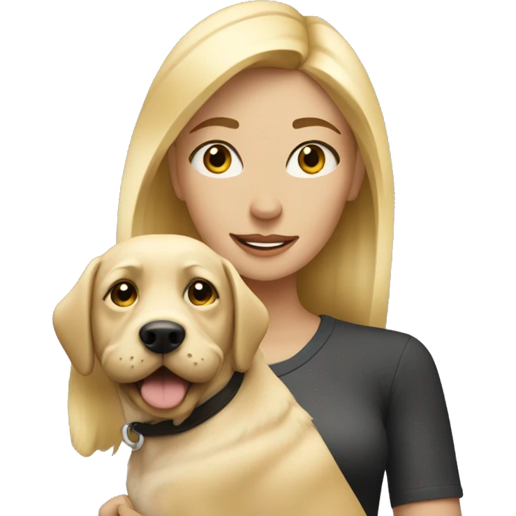 Blonde with a dog emoji
