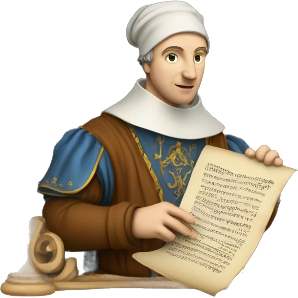 Petrarch holds a scroll in his hand emoji