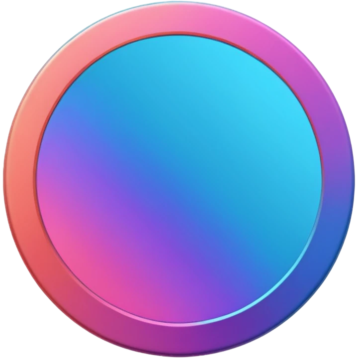 
coin color in in gradient of turquoise, blue, pink, purple, and coral metal texture
Rotate coin 90 degree  3d effect emoji