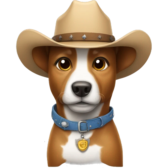 dog wearing cowboy hat emoji