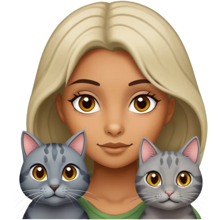 Сумасшедшая девушка с курс, с черепахой и серым котом emoji