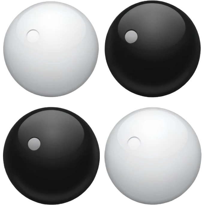 create an image that symbolizes the black and the white, like a dichotomy emoji