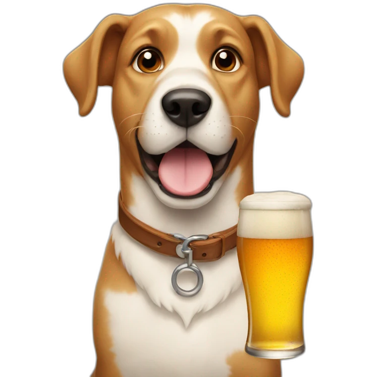 Dog with beer emoji
