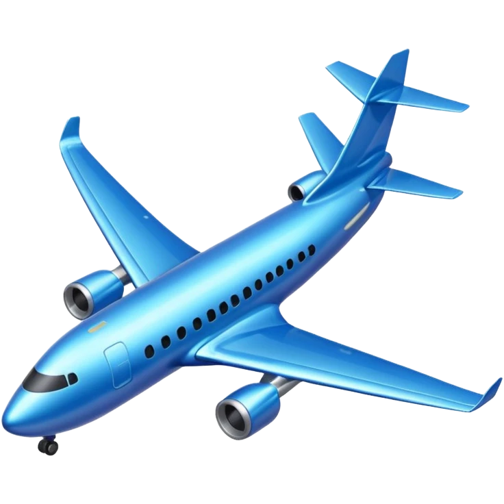 Glitter blue avião emoji