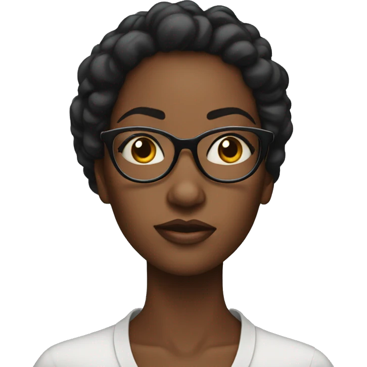 Beautiful black woman with glasses rolling her eyes  emoji