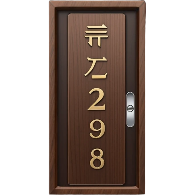 modern villa door number wood Japanese with smart screen lock emoji