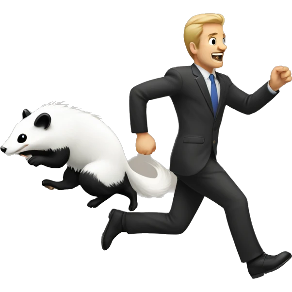 Man chasing skunk  emoji