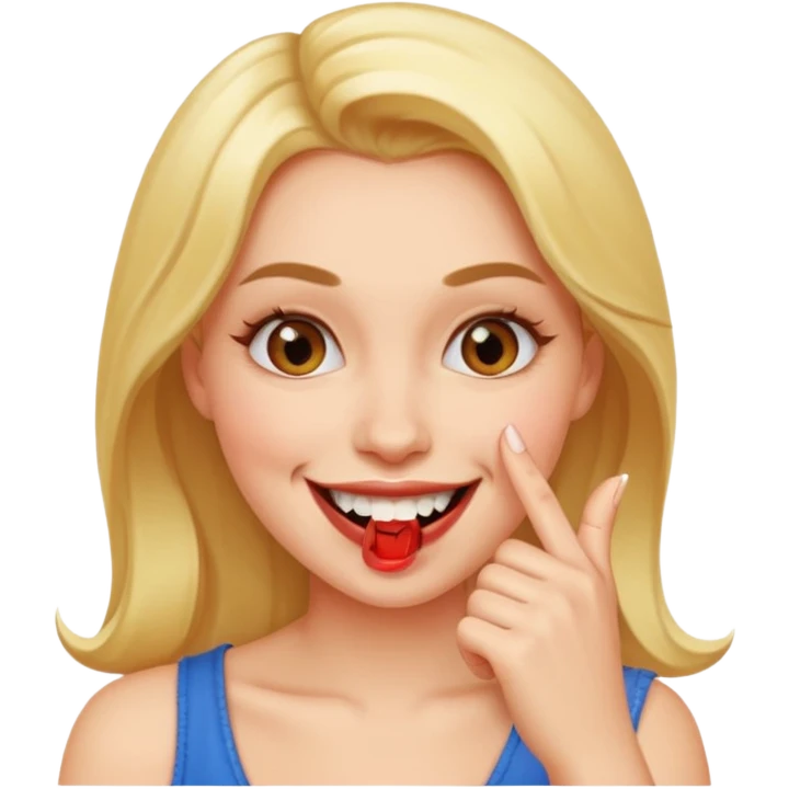 Carita sonriente sexy mordiéndose un dedo emoji