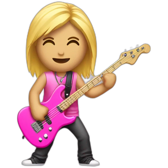 long-blond-bassguitar-player-pink-clothes-pink emoji
