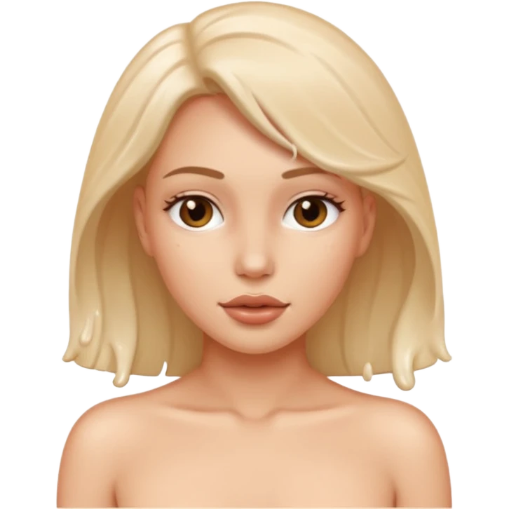 naked woman with cum emoji