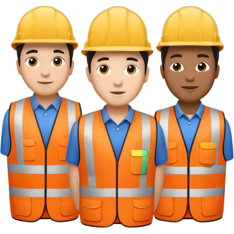 group of multiracial railway engineer  standing emoji
