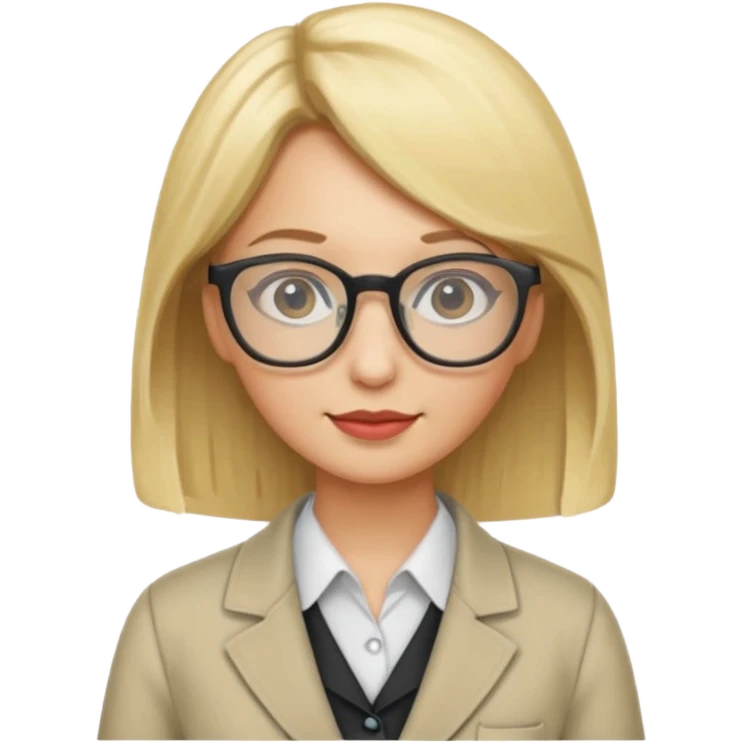 tailor woman with blonde hair and glasses emoji