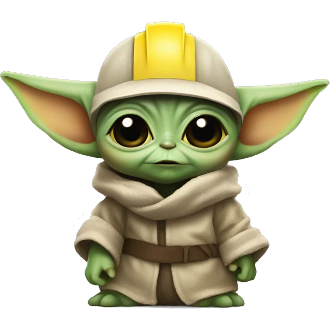 Baby Yoda  wore a "yellow" construction helmet emoji