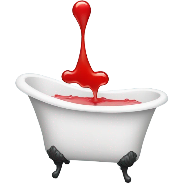 red water dripping from bath tub emoji