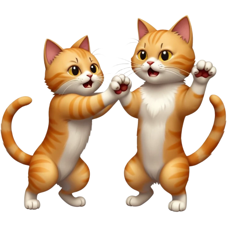 Two cats fighting emoji