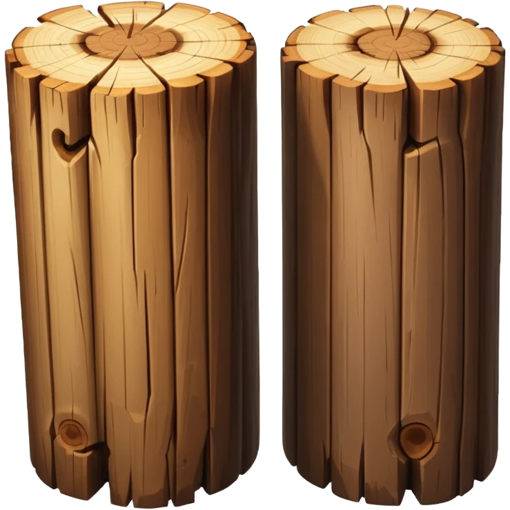 two log emojis, stacked on top of each other, one hanging over the side, with subtle sparkles in the background emoji