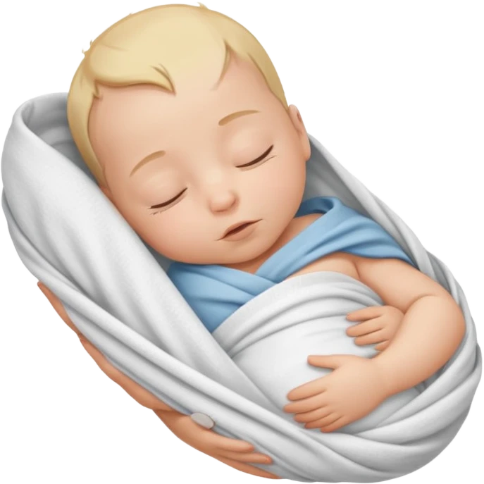 A new born baby boy wrapped in a swaddle emoji