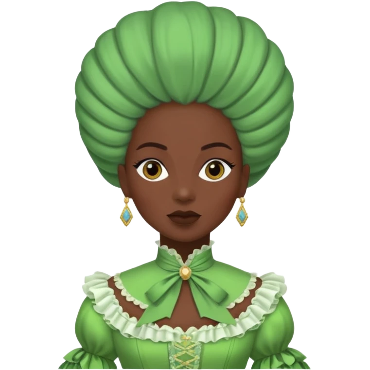 marie Antoinette green fashion dark skinned woman emoji