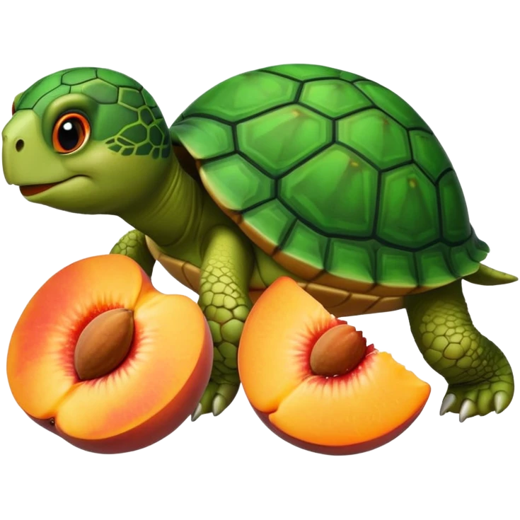 Turtle eating peaches  emoji