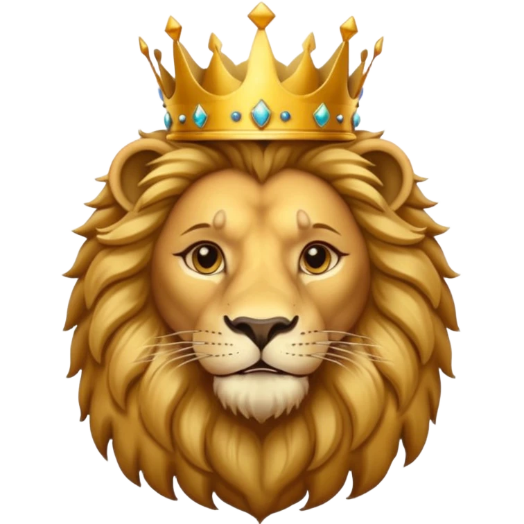 Lion with golden crown — majestic and proud. emoji