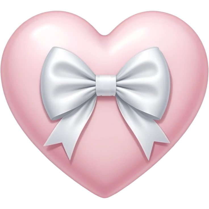 Light pink heart with white ribbon bow emoji