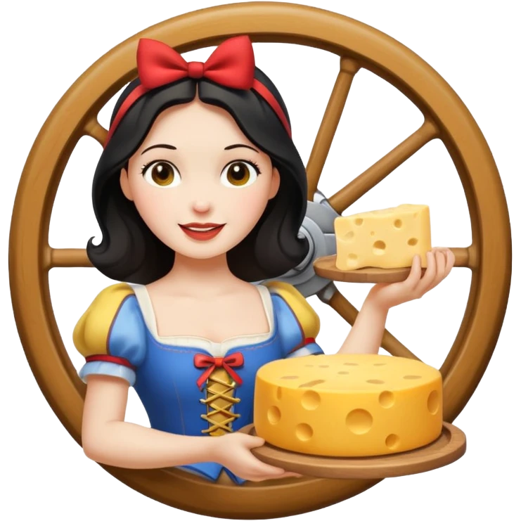 happy Snow White holding cheese emoji