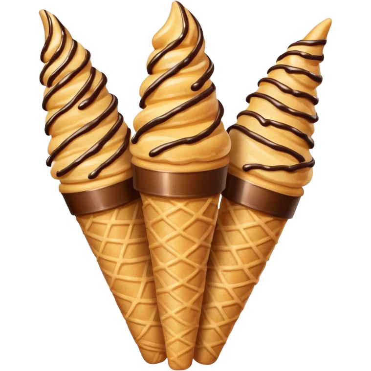 Add chocolate drizzle on top of the crispy golden churros, put then on a cone pakage emoji