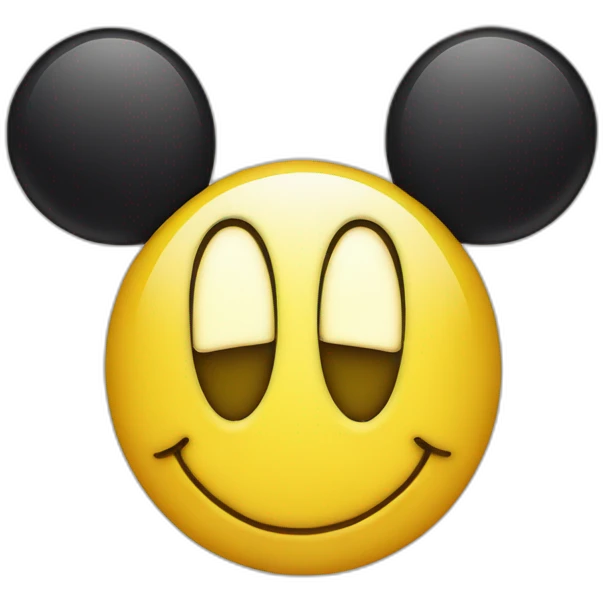 Yellow Smiley face with Mickey ears emoji