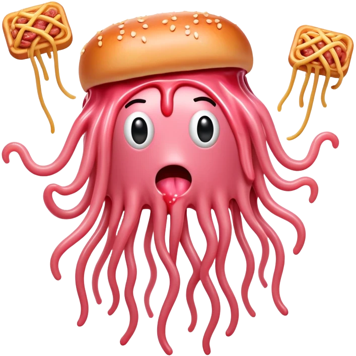  SPAM meat melted pink dripping sauce flying spaghetti monster emoji