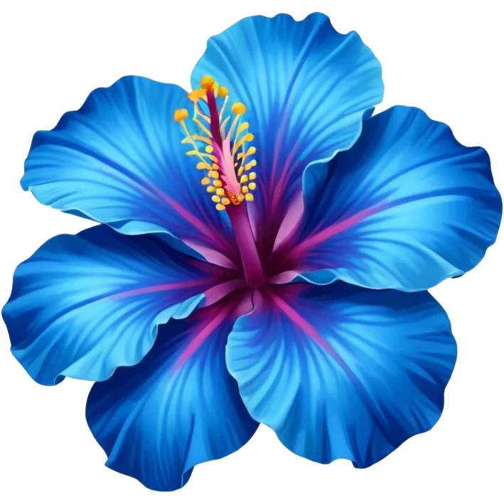 Blue hibiscus emoji