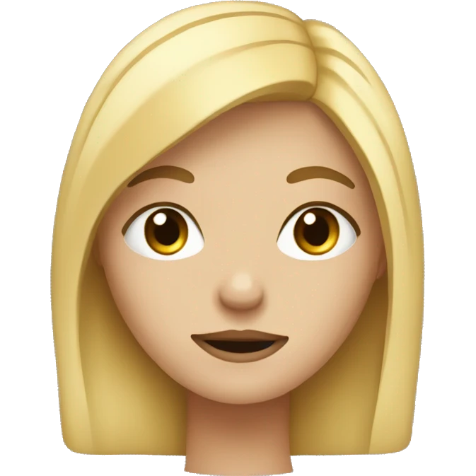 Face of a blonde girl, pretending that she doesn't care emoji